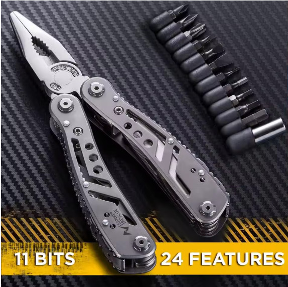 24-In-1 Multitool Pliers Multi Tool with Safety Locking and Pocket Sheath