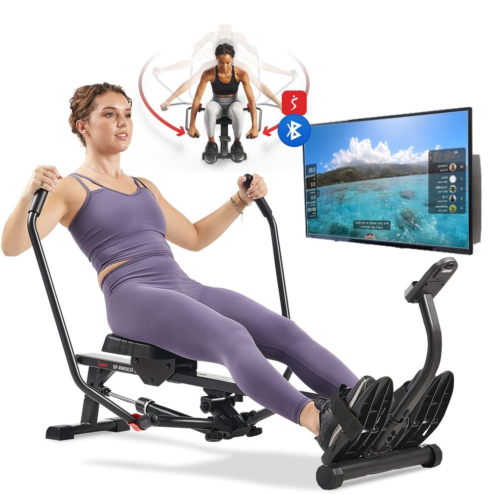Full Motion Rowing Machine Compact Smart Adjustable Workout Resistance Bluetooth