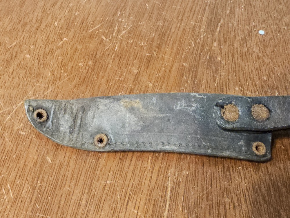 PIC Solingen Germany Stag Handle Fixed Blade Hunting Knife w/ Sheath Needs Work