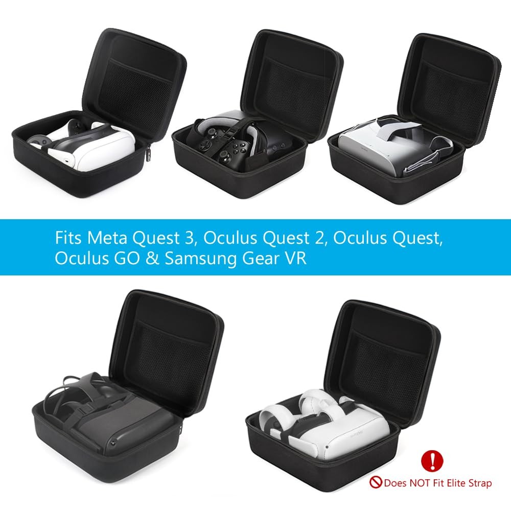 Hard Travel Case for Meta Quest 3S/Oculus Quest VR Headsets & Controllers