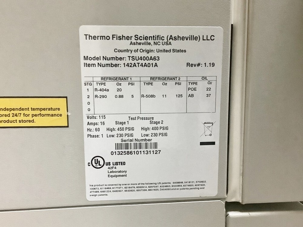 Thermo TSU400A -86C Freezer TESTED with Warranty SEE VIDEO