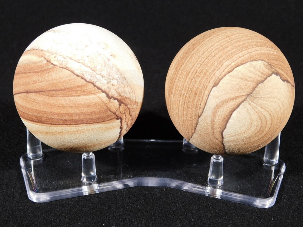 DOUBLE Three Post SPHERE Display Stand SMALL Size Clear Acrylic