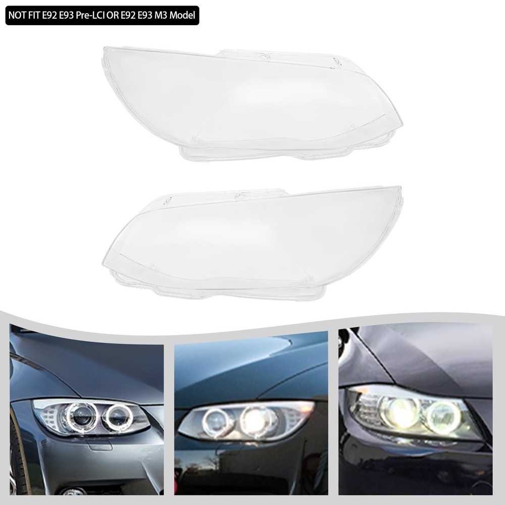 Headlight Lens Cover 2010-2013 E92 E93 Coupe Left Right Clear Replacement