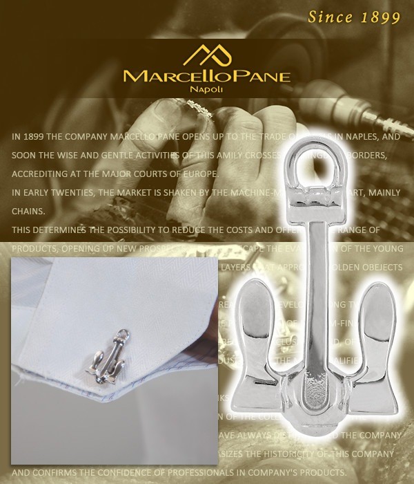 [Marcello Pane] Anchor Silver Cufflinks