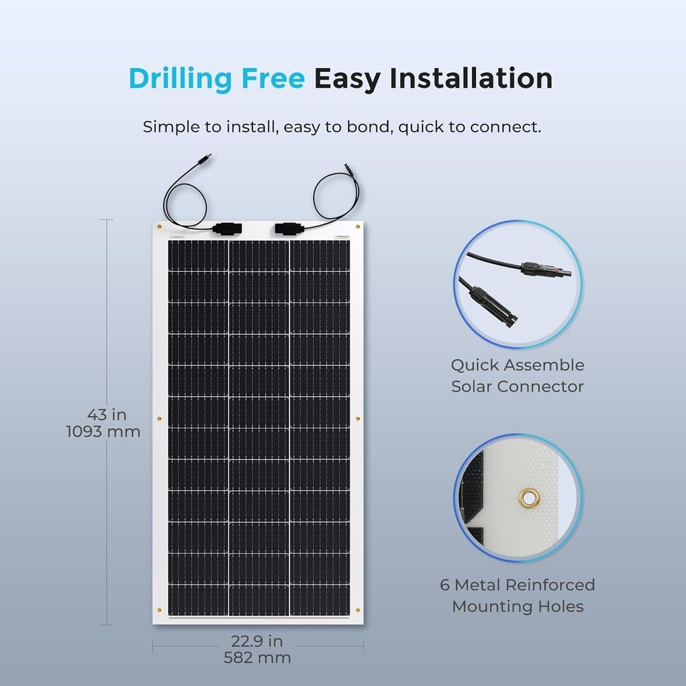 Monocrystalline Solar Panel for Uneven Surfaces