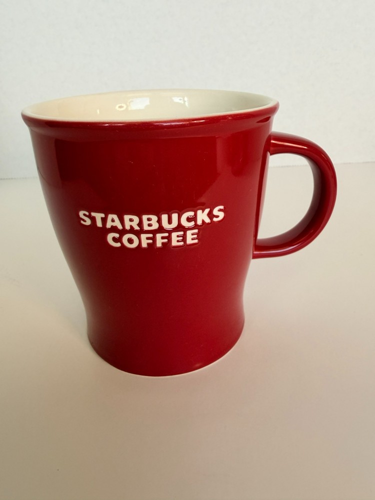 Starbucks Red Coffee Mug 14 oz Ceramic Logo Cup 2008 Classic Café Style