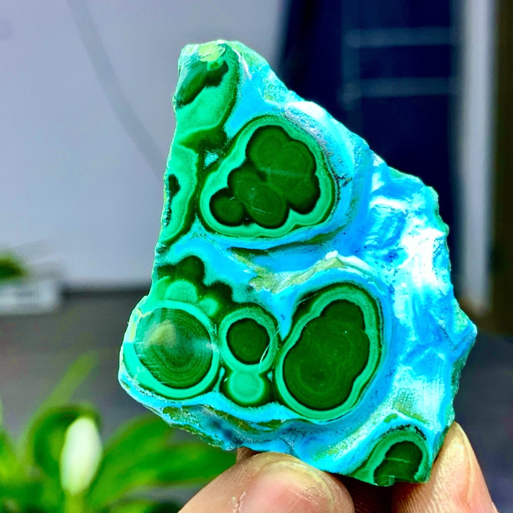 49G Natural Chrysocolla/Malachite transparent cluster rough mineral sample