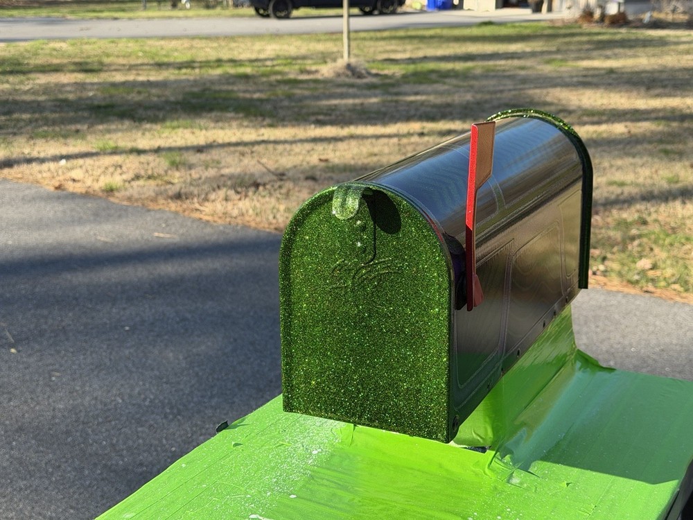 Custom green candy mailbox