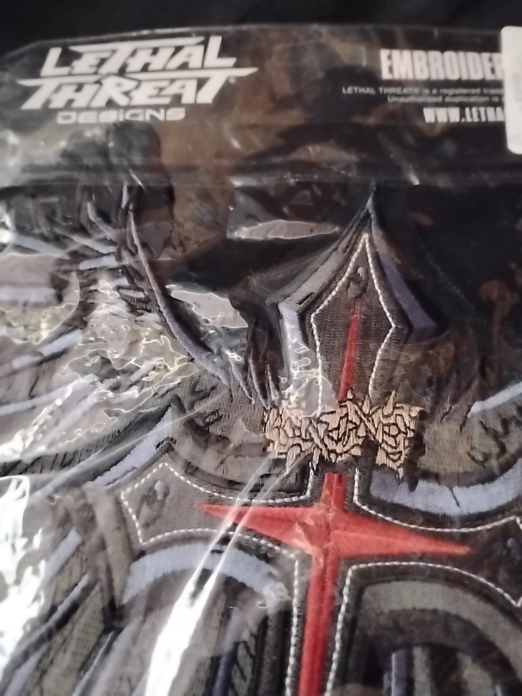 Lethal Threat Design ..Sew On Patch ..New.. ( Ride With God)