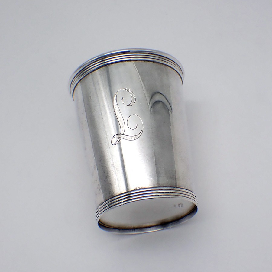 Banded Mint Julep Cup Gorham Sterling Silver Mono L
