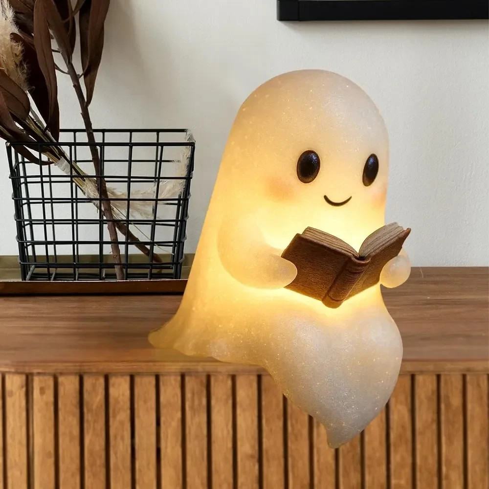 6" Ghost Reading Lamp, LED Halloween Night Light Decor Gift