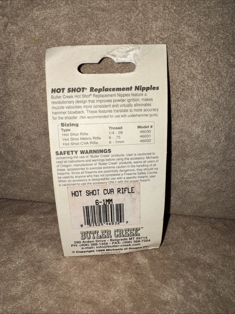 Butler Creek Hot Shot Muzzleloading Replacement Nipple
