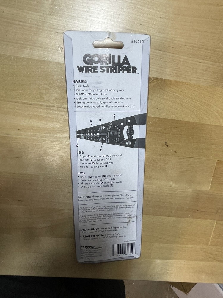 King Innovation 46515 Gorilla Wire Stripper/Cutter with Handle Lock