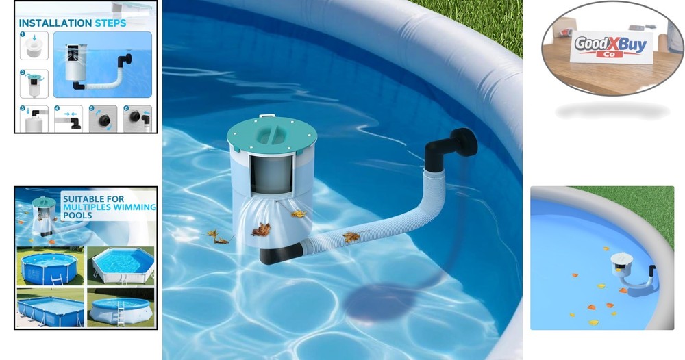 Surface Float Skimmer for Above Ground Pools No Installation Automatic Filter...