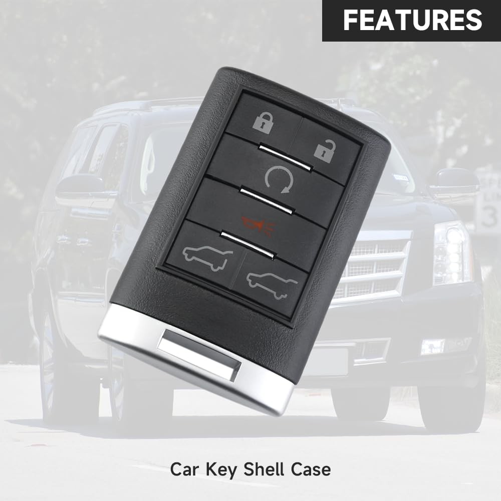Key Fob Cover Case Replacement 6 Buttons Remote Control Shell -...