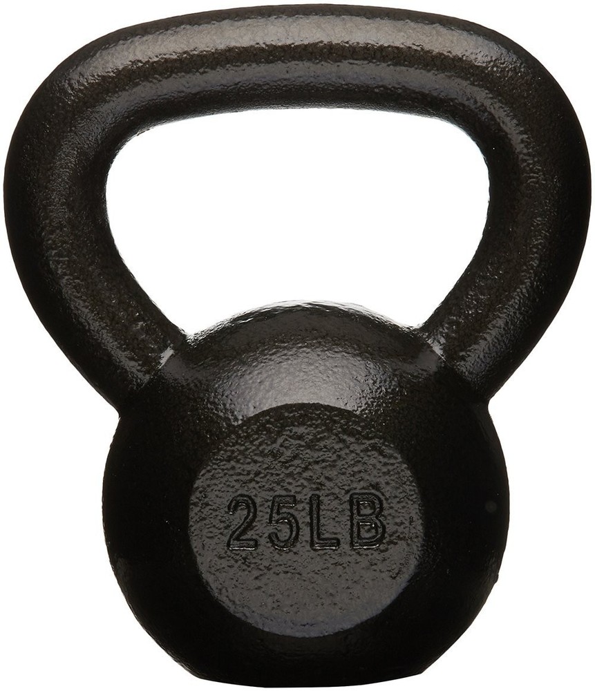Amazon Basics Cast Iron Kettlebell for Strength Training, 25.0 Pounds, Black