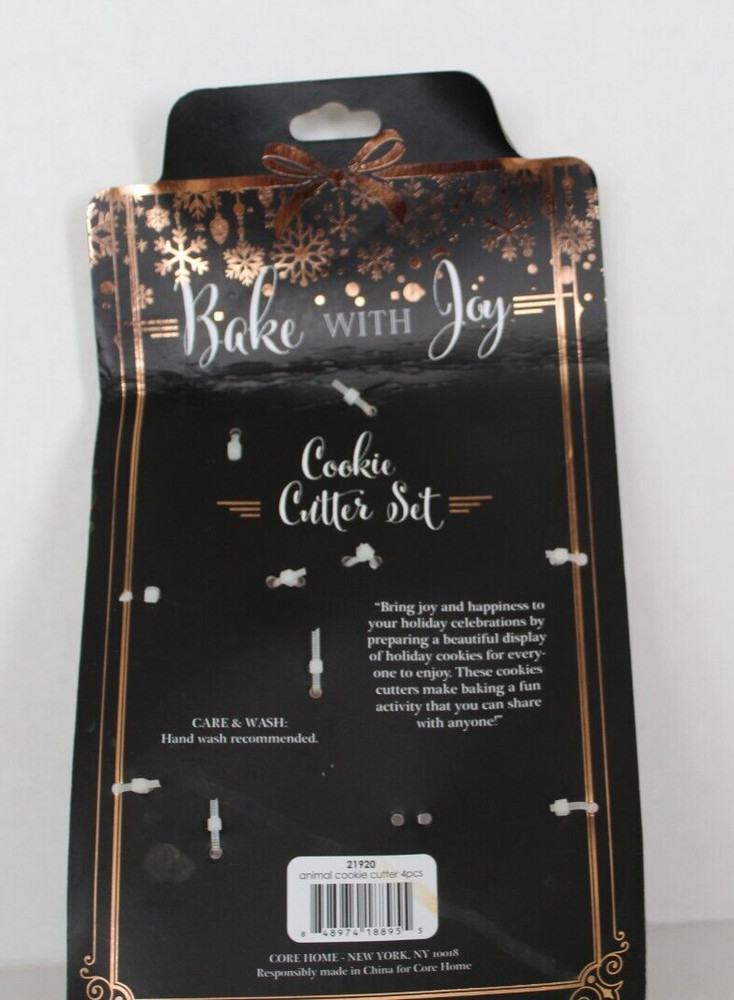 Core Home Bake With Joy 4 pc Animal Cookie Cutter Set