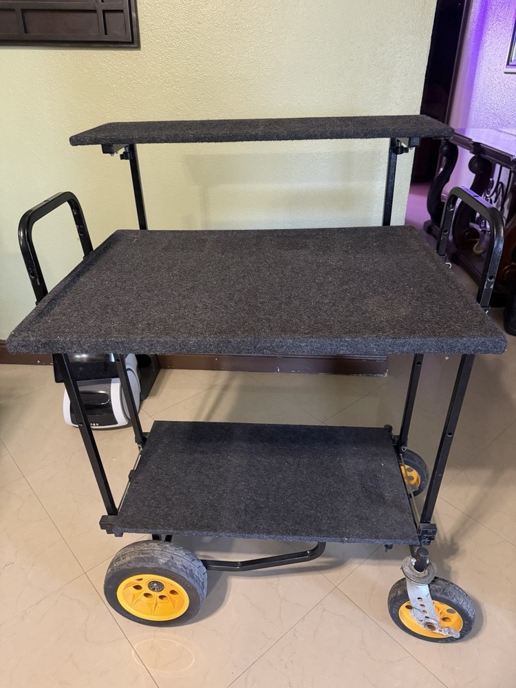 Yellow Three-Shelf Utility Cart with Wheels