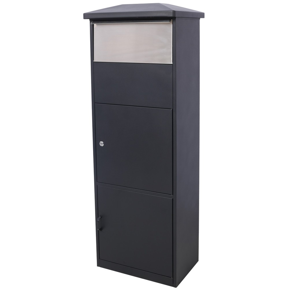 Lockable Large Parcel Drop Box Porch Mailbox with Secure Compartment