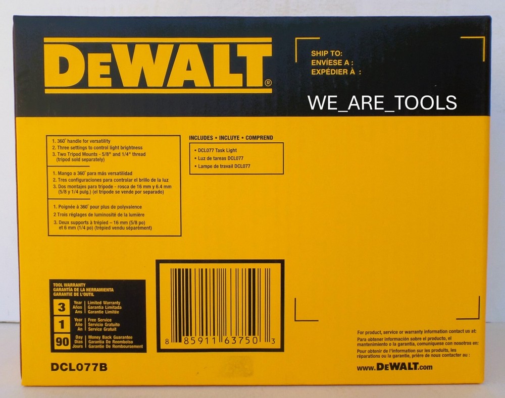 Dewalt DCL077B LED Compact Task Light 12V & 20V Work Spot Light MAX Tool LED