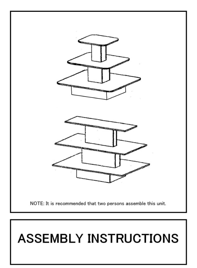 3 Display Level Standing Shelf Unit Waterfall Table Display 60"x42"x39" | WHITE
