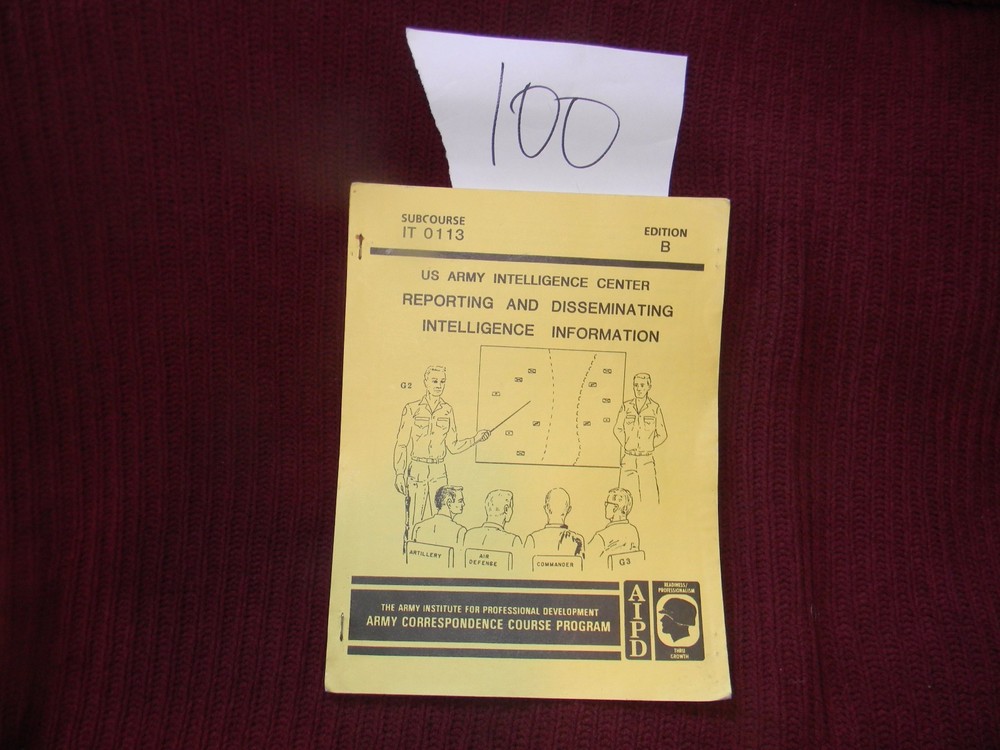 AIPD INTELLIGENCE CENTER REPORTING & DISSEMINATING INTELLIGENCE INFORMATION #100