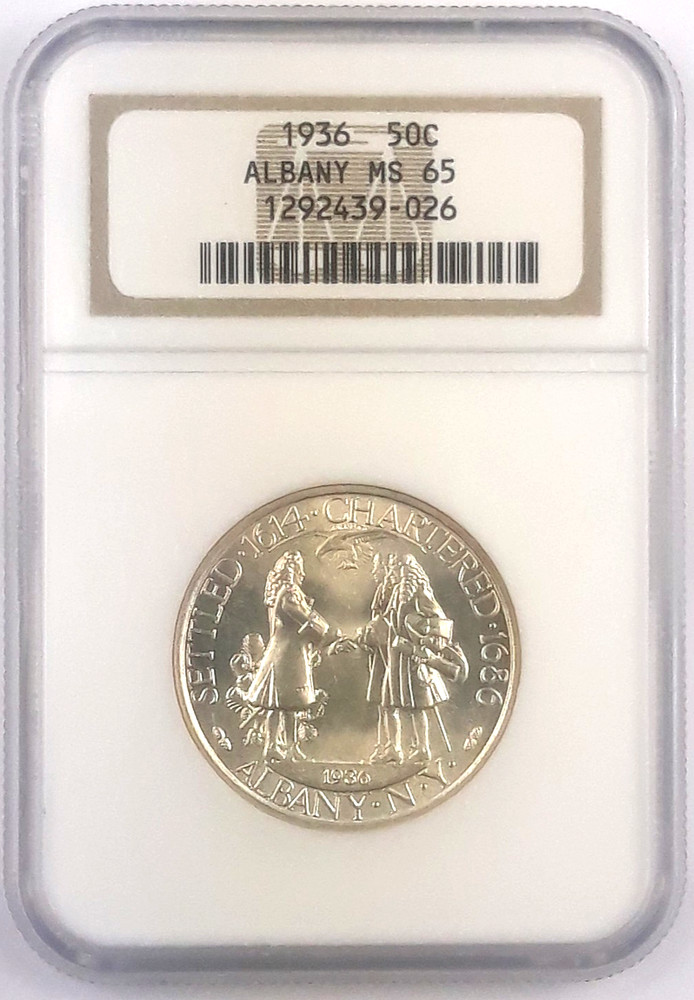 1936 Albany Commemorative Half Dollar ~ NGC ~  MS65