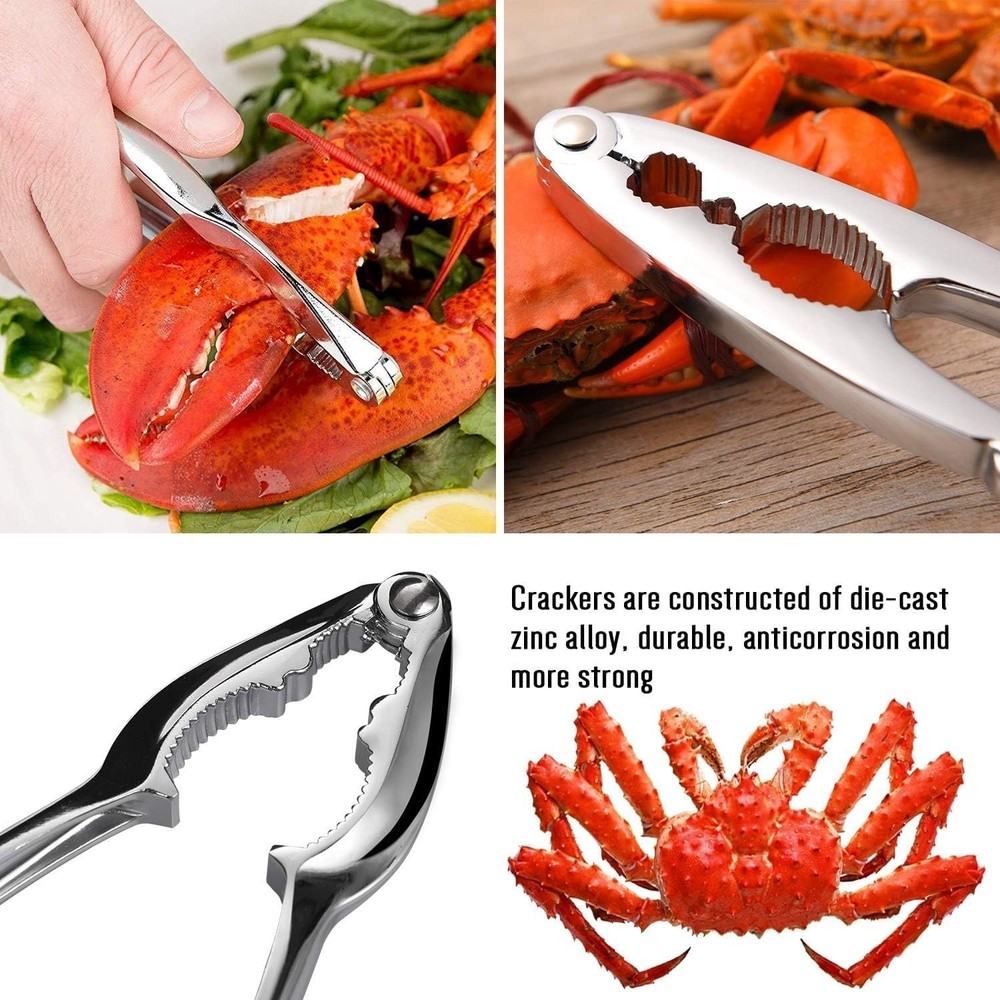 19 Pcs Seafood Tools Set, Crab Crackers And Tools Set, Include 4 Crab Crackers,