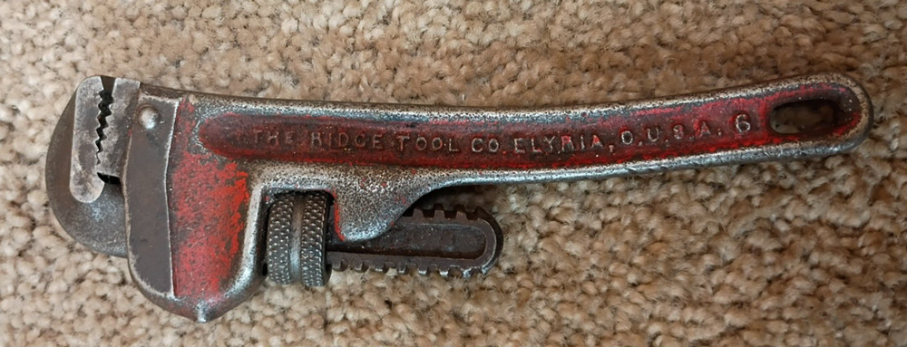 RIGID 6 Inch PIPE WRENCH. working condition
