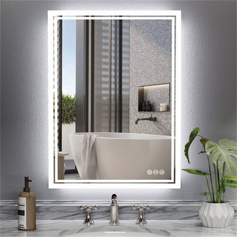 Smart Bathroom Mirror LED Memory Vanity Mirror Touch Sensor Anti-fog Wall Mirror