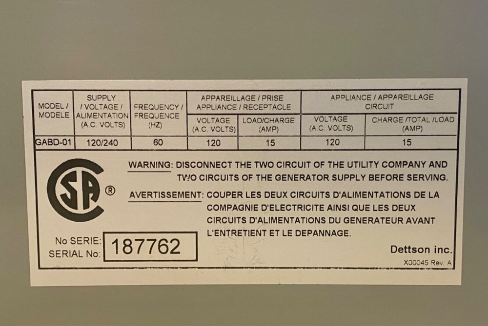 DETTSON Inc, Energy Transfer Panel Hydro/Utility Model GABD-01