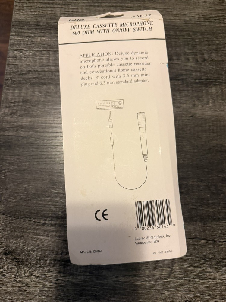 Labtec AM-22 Deluxe Cassette Microphone *New*