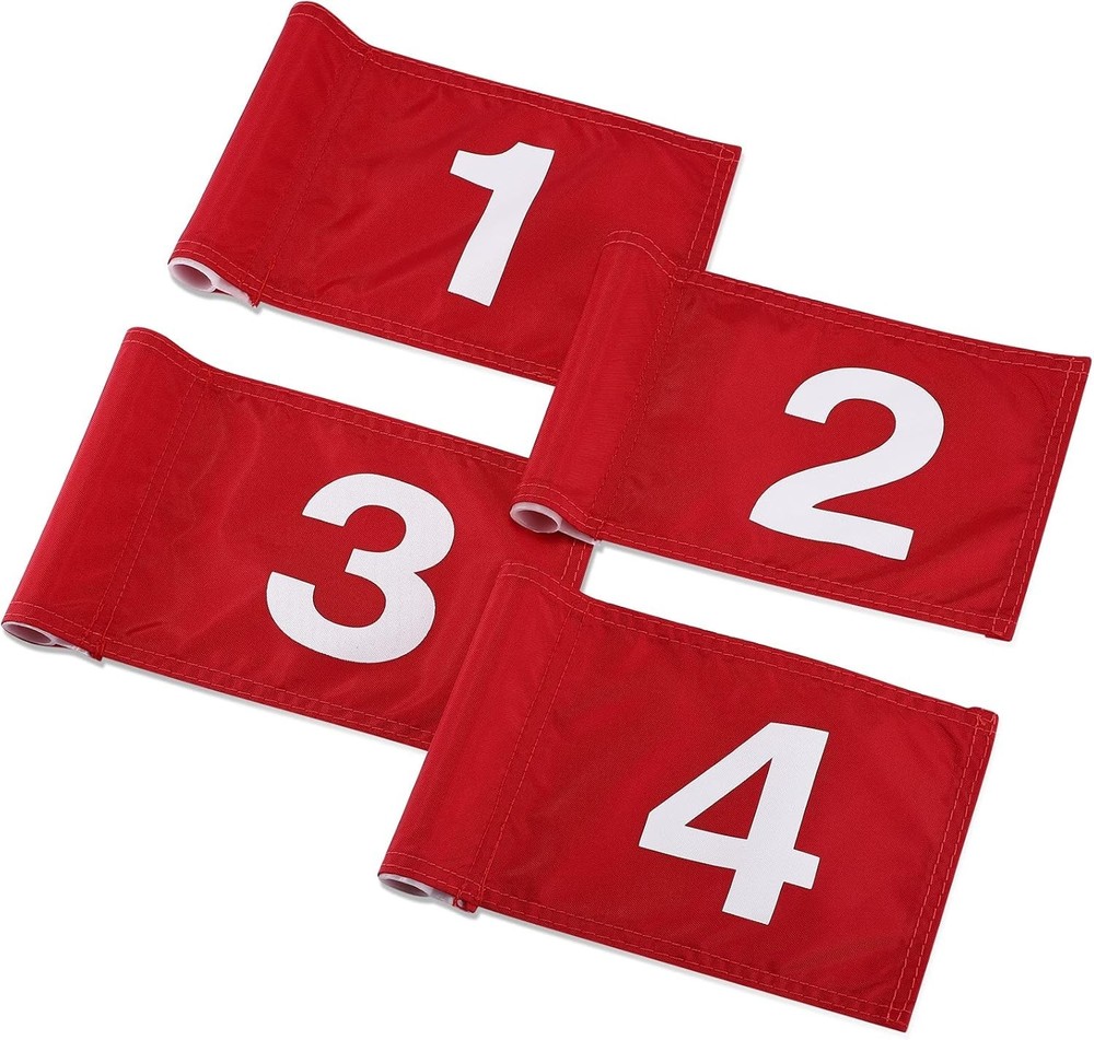 Durable Numbered Golf Flags - 4PCS 15x22cm Training Flags for Skill Improvement