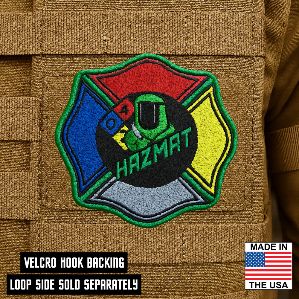 HAZMAT Response Team Patch, 3" or 4" Hook & Loop Fire Rescue Patch