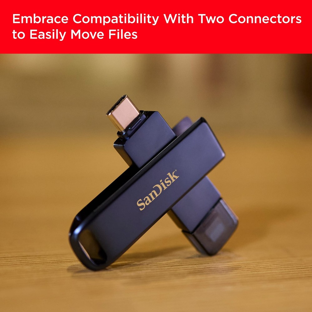 SanDisk - 256GB USB Flash Drive for iPhone Lightning and USB Type-C Metallic ...