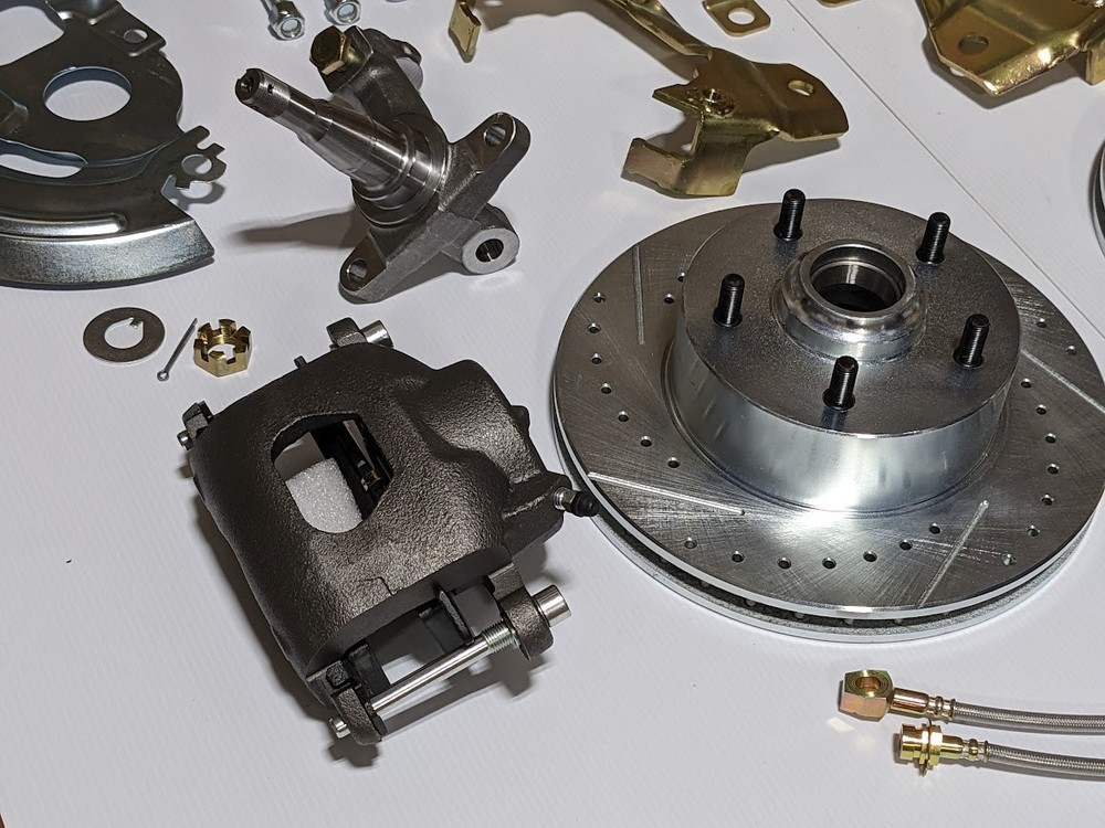 1962-1967 Chevy II Nova Front Disc Brake Rotors Calipers Spindles Conversion Kit