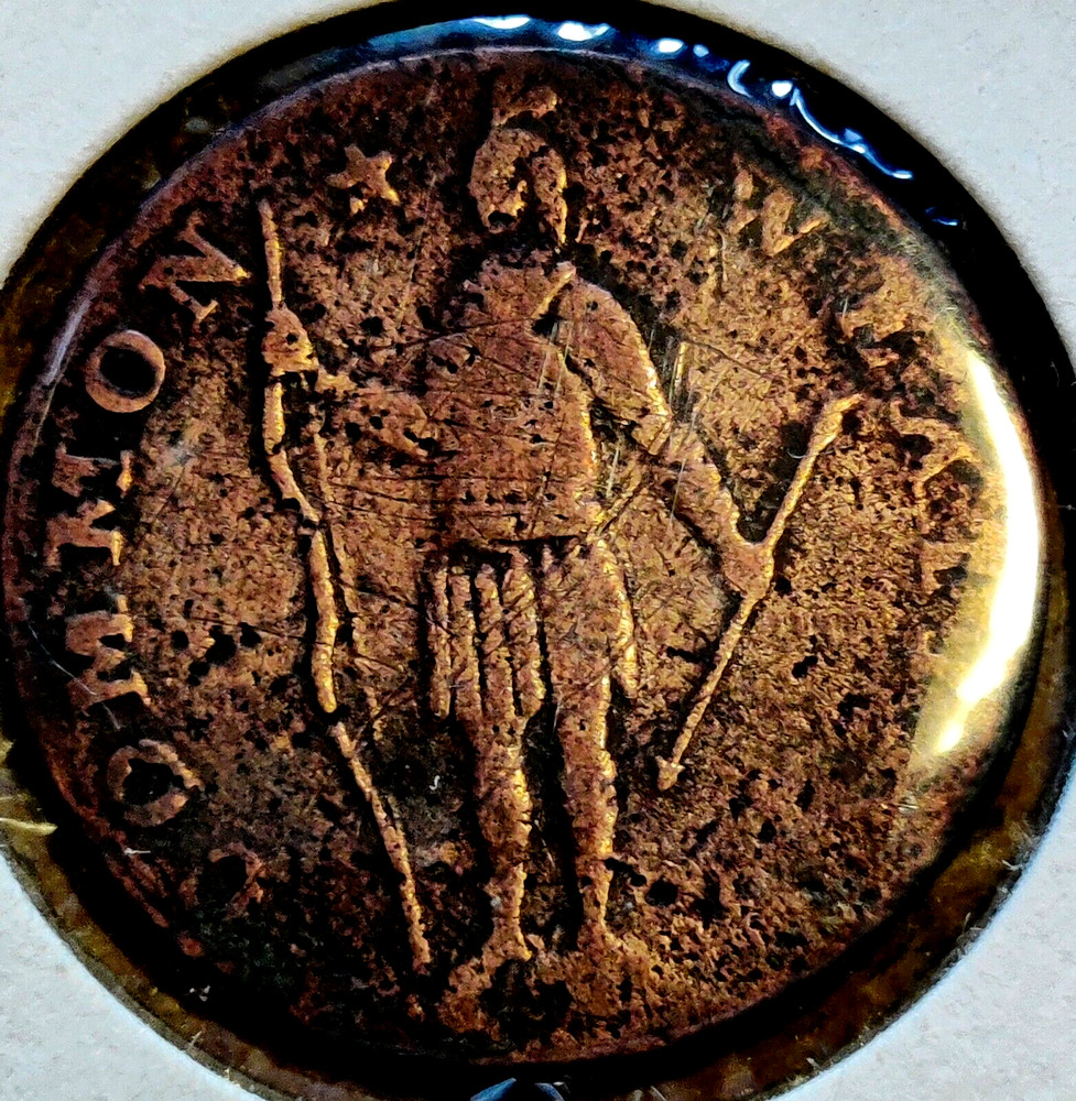 1788 MASSACHUSETTS COMMONWEALTH CENT - COLONIAL ISSUE - RARE - KM#: 20.6