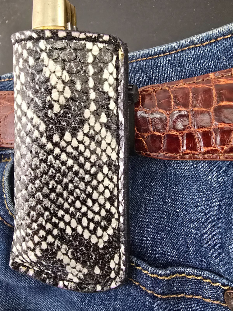 Leather Belt sheath Knife Boker Trapper CUSTOM Left pull Old Timer Case Knives