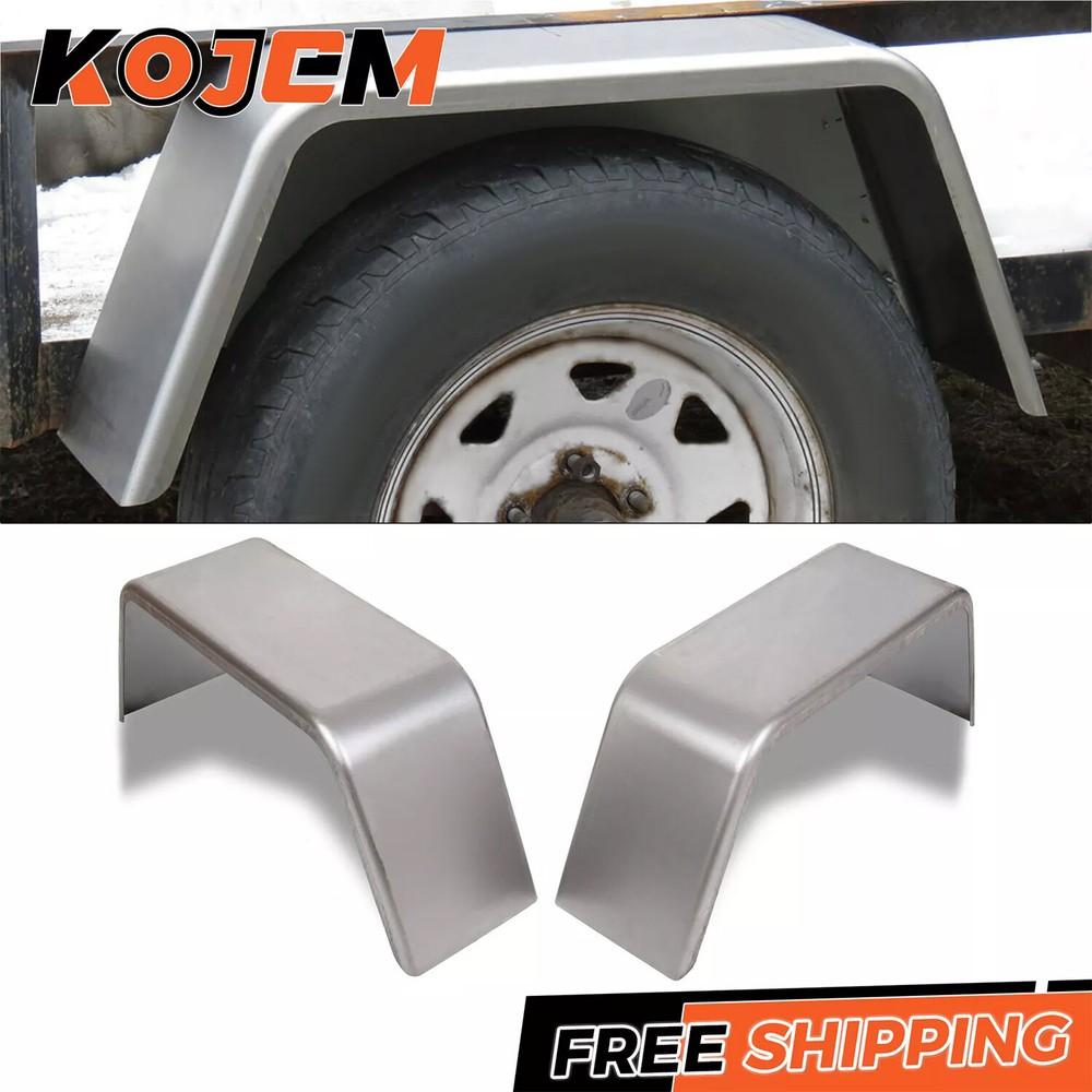 Pair of Steel Square Trailer Fenders For 14" 15'' 16" Wheel Hauler Cargo Trailer