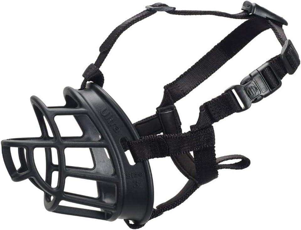 Baskerville Dog Ultra Muzzle Safe & Comfortable Soft Plastic Black Sizes 1 - 6