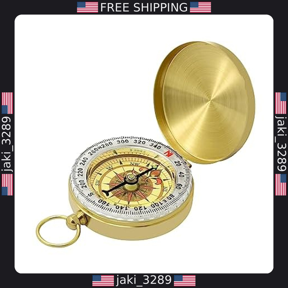 Waterproof Brass Compass - Large Dial Pocket Compass for Hiking & Survival