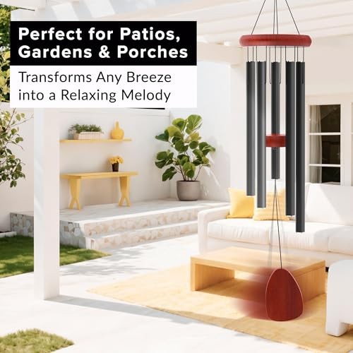 Wind Chimes for Outside - 37" Large Deep Tone Wind Chimes, Elegant Black