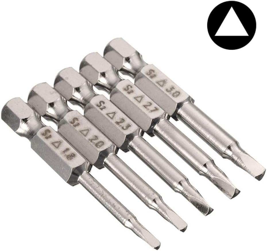 5Pcs Triangle Head Screwdriver Bit Set 1.8/2/ 2.3/2.7/ 3Mm Magnetic Triangular S