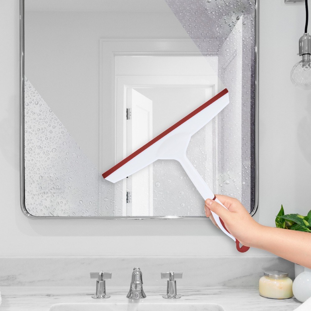 Superio 10" Window Rubber Squeegee with Hanging Loop, 2 pack Red and Grey