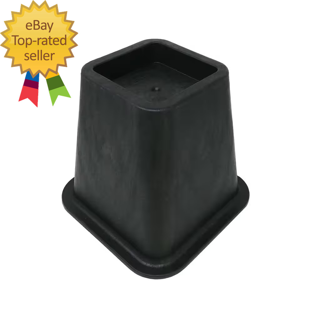 6 In. Black Bed Risers (4-Pack)