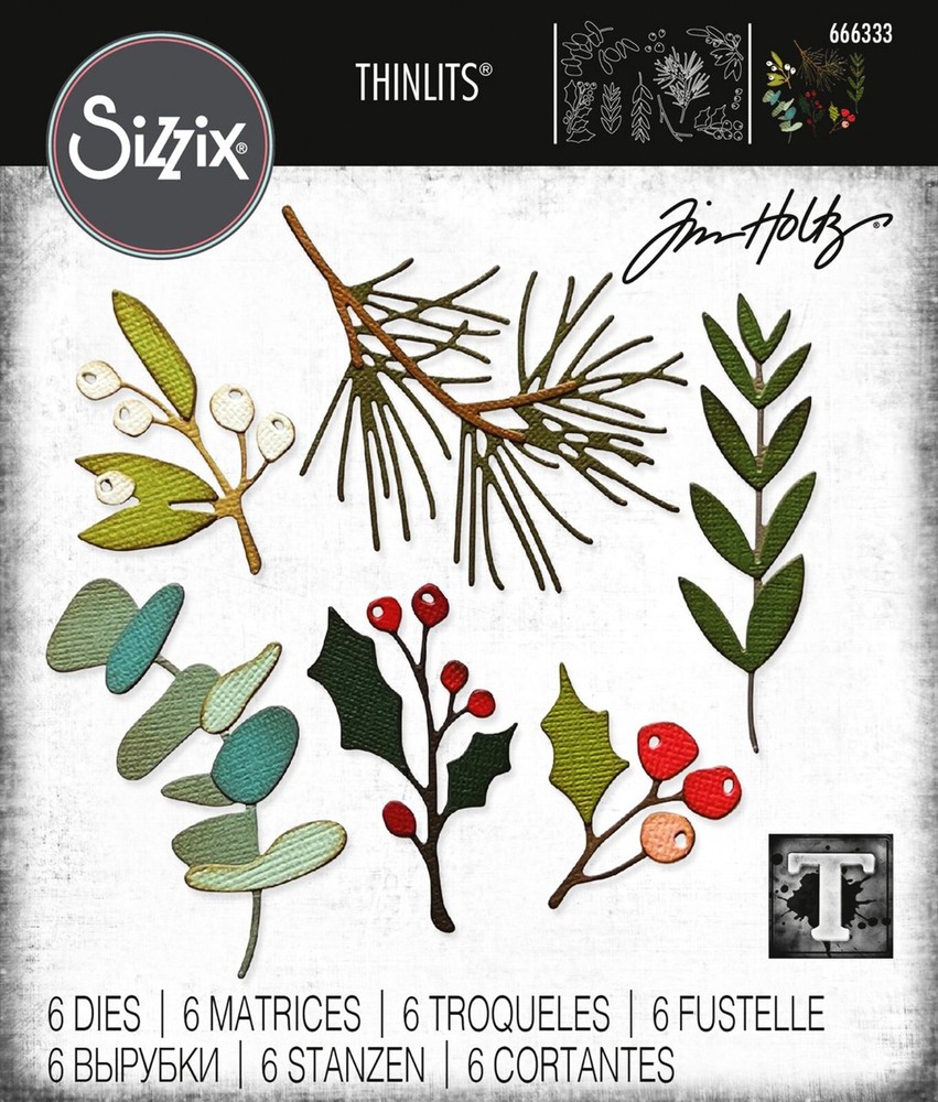 Sizzix Thinlits Festive Gatherings #666333 6pk set Retail $29.99 Tim Holtz NEW!
