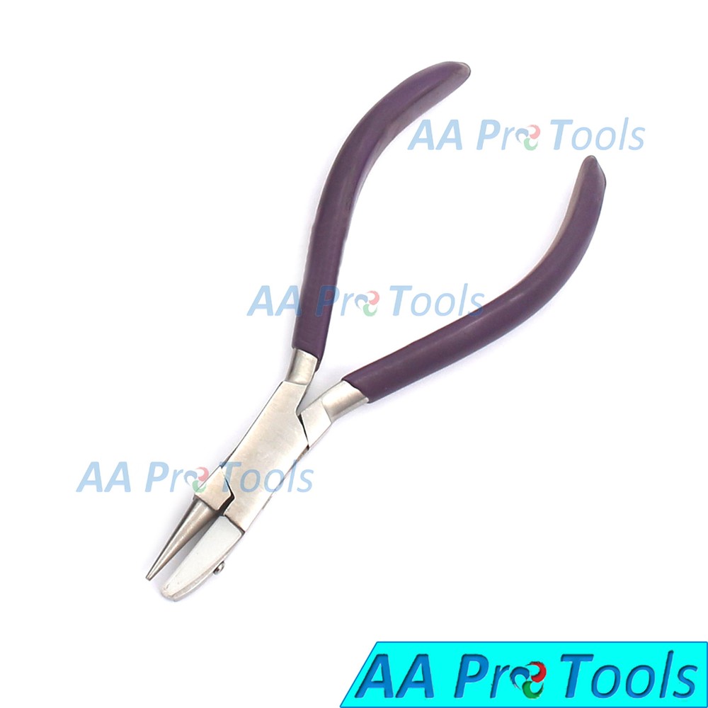 ROUND / FLAT NOSE PLIERS NYLON JAWS BEAD WIRE WORK FORMING TOOLS 2 PIECES
