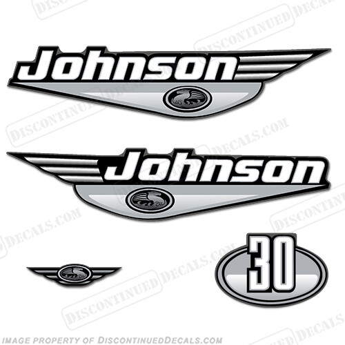 Fits Johnson 30hp Decals - Silver