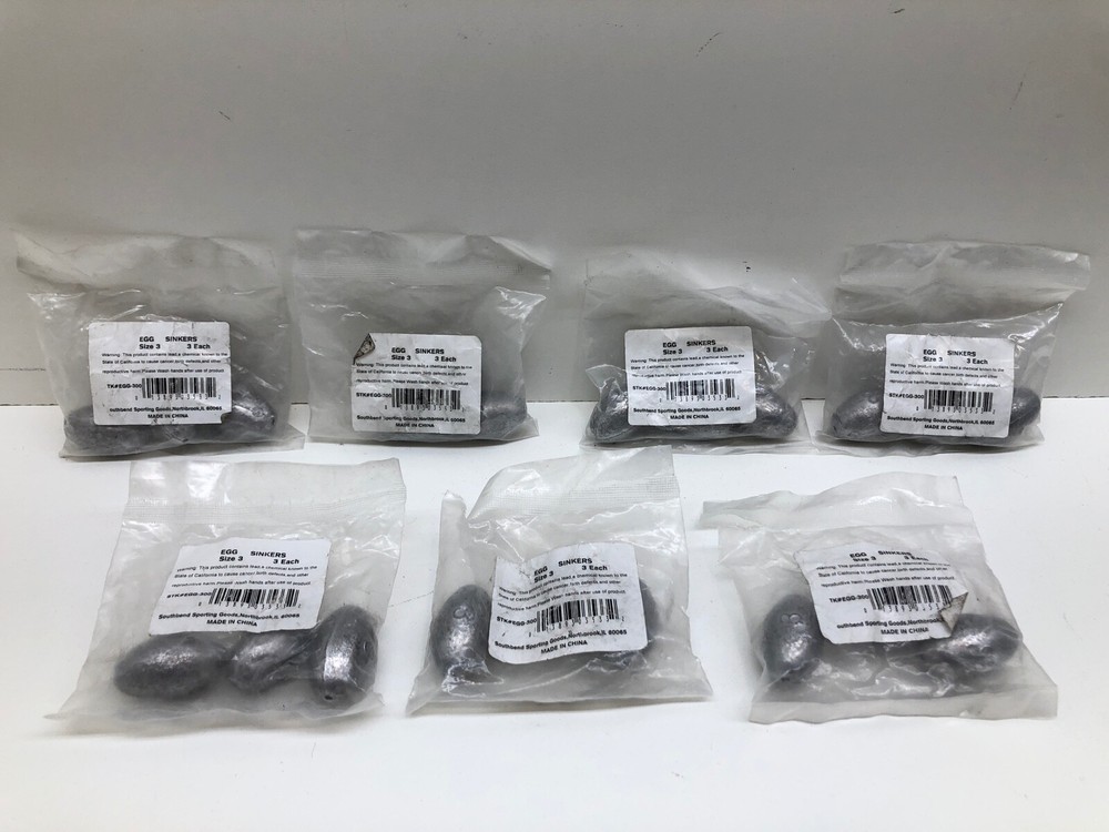 7 - South Bend Egg Sinkers EGG-300 Size 3 3 Pack