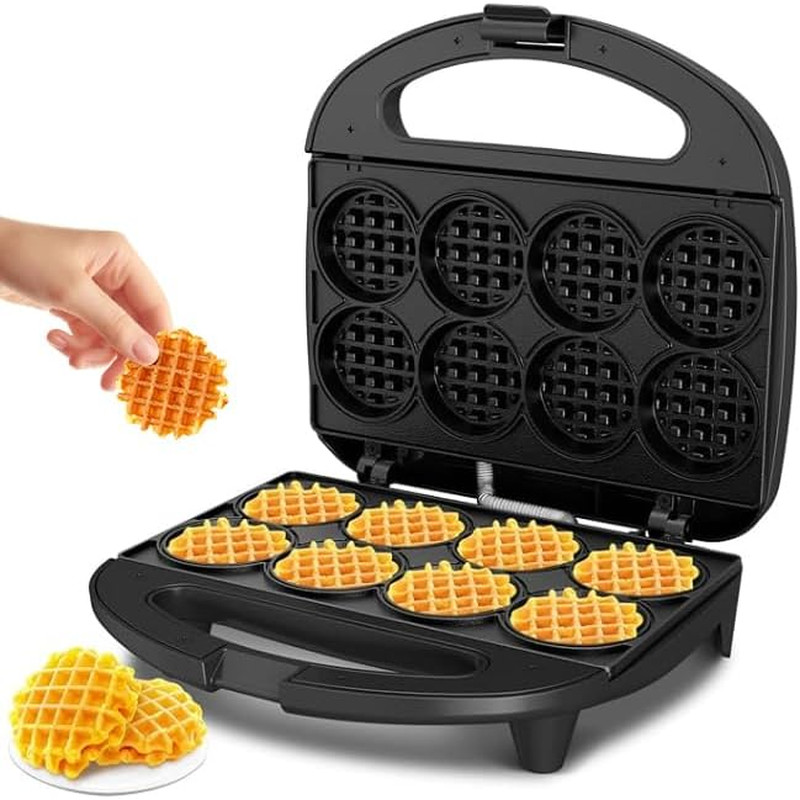 Mini Waffle Maker Kids Make Bite-Sized 8 2" Tiny Waffles Great Breakfast Snacks